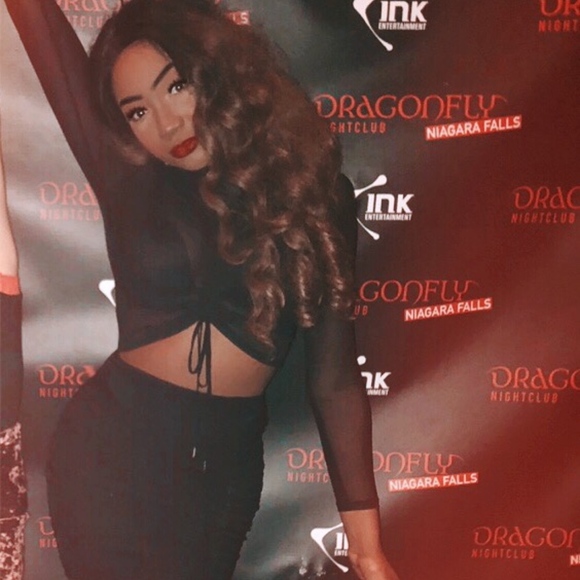 Long sleeve mesh high neck crop top - Picture 2 of 2